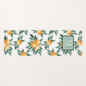 Orange Citrus Watercolor Monogram Name Yogamat (Voorkant (horizontaal))