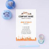 Orange Cityscape Home Builder Construction Flyer (Enkel)