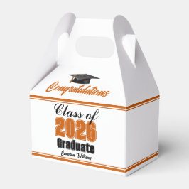 Orange Class of 2026 Custom Graduation Party Bedankdoosjes