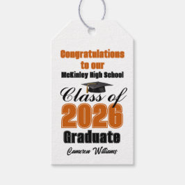 Orange Class of 2026 Graduation Party Custom Cadeaulabel