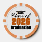 Orange Class of 2026 Graduation Party Poker Chips (Voorkant)