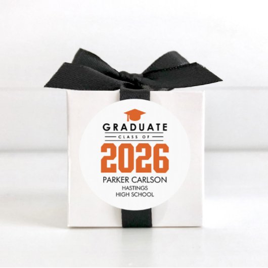 Orange Class of 2026 Graduation Sticker
