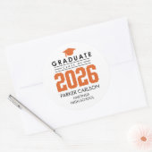 Orange Class of 2026 Graduation Sticker (Envelop)
