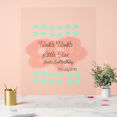 Orange clouds twinkle twinkle little stars green acryl bord (Huwelijk)