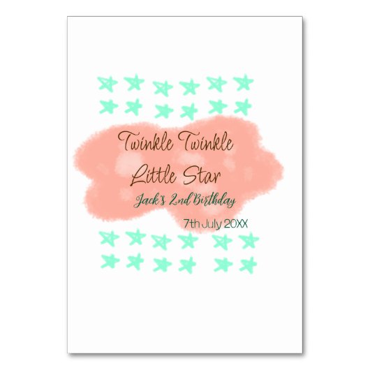 Orange clouds twinkle twinkle little stars green  kaart (Voorkant)