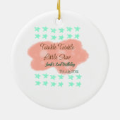Orange clouds twinkle twinkle little stars green keramisch ornament (Achterkant)