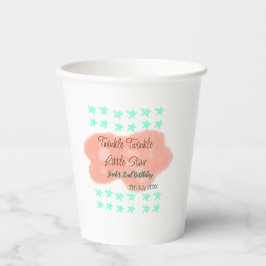 Orange clouds twinkle twinkle little stars green  papieren bekers