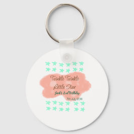 Orange clouds twinkle twinkle little stars green  sleutelhanger