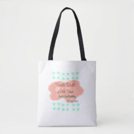 Orange clouds twinkle twinkle little stars green  tote bag