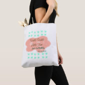 Orange clouds twinkle twinkle little stars green tote bag (Dichtbij)