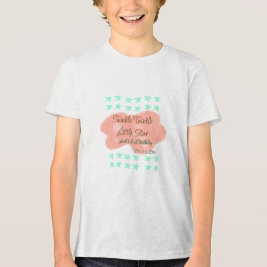 Orange clouds twinkle twinkle little stars green Tri-Blend shirt (Voorkant)