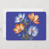 Orange & Cobalt Blue Floral Rehearsal Dinner Kaart (Achterkant)