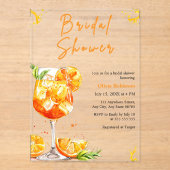 Orange Cocktail Drink Aperol Spritz Bridal Shower  Acryl Uitnodigingen (Voorkant)