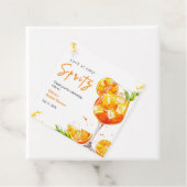 Orange Cocktail Love at First Spritz Bridal Shower Bedankjes Labels (In situ)