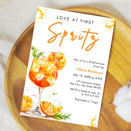 Orange Cocktail Love at First Spritz Bridal Shower Kaart