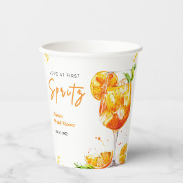 Orange Cocktail Love at First Spritz Bridal Shower Papieren Bekers