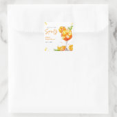 Orange Cocktail Love at First Spritz Bridal Shower Vierkante Sticker (Tas)