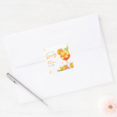 Orange Cocktail Love at First Spritz Bridal Shower Vierkante Sticker (Envelop)
