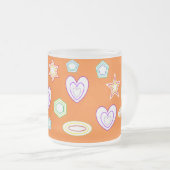 Orange colour Shapes mug Matglas Koffiemok (Voorkant rechts)
