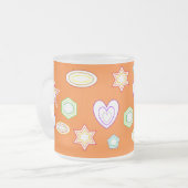 Orange colour Shapes mug Matglas Koffiemok (Voorkant links)