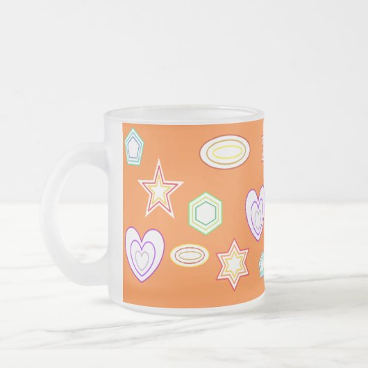 Orange colour Shapes mug Matglas Koffiemok (Links)