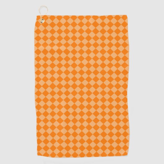 Orange Combination Diamond Pattern by STaylor Golfhanddoek (Voorkant)