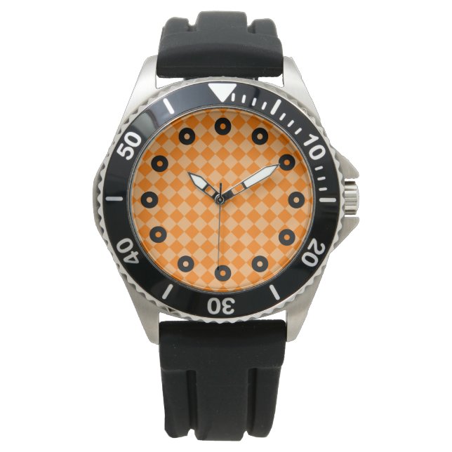 Orange Combination Diamond Pattern by STaylor Horloge (Voorkant)