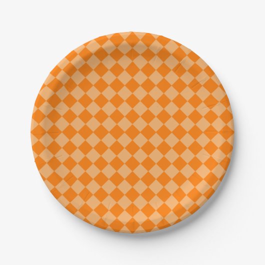 Orange Combination Diamond Pattern by STaylor Papieren Bordje (Voorkant)