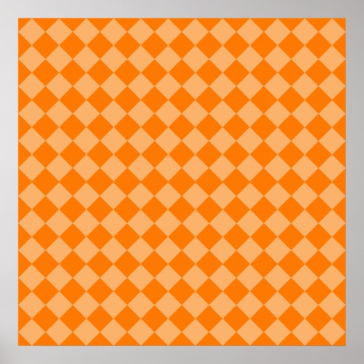 Orange Combination Diamond Pattern by STaylor Poster (Voorkant)