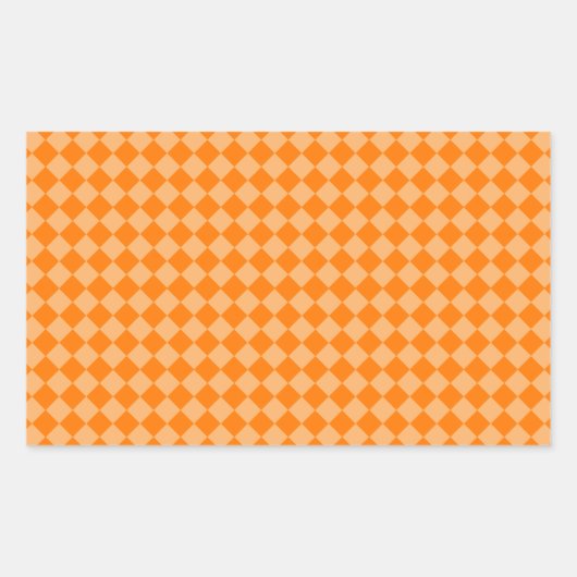 Orange Combination Diamond Pattern by STaylor Rechthoekige Sticker (Voorkant)