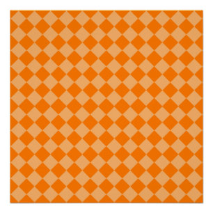 Orange Combination Diamond Pattern STaylor Perfect Poster