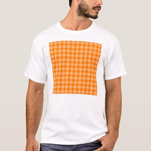 Orange Combination Diamond Pattern STaylor T-shirt (Voorkant)