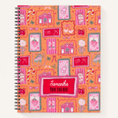 Orange Coquette aesthetic girly whimsical pattern  Notitieboek (Voorkant)