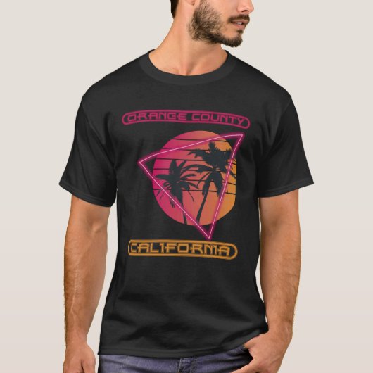 Orange County Beach California Palm trees Ocean Su T-shirt (Voorkant)