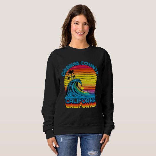 Orange County Retro Throwback Surf & Beach Souveni Trui (Voorkant volledig)
