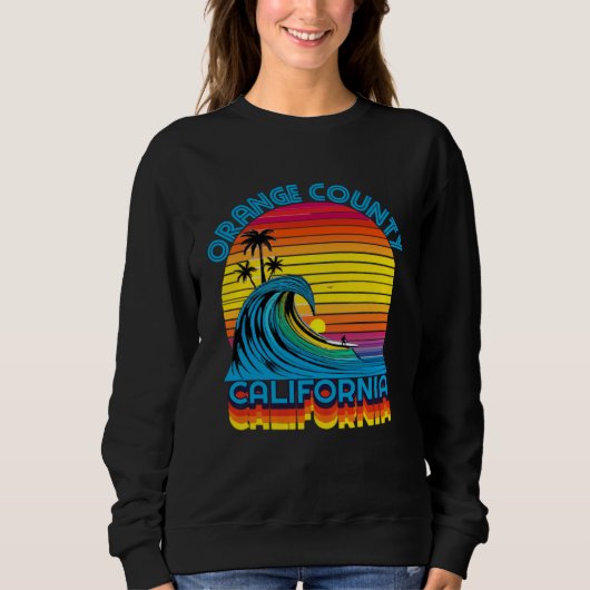Orange County Retro Throwback Surf & Beach Souveni Trui (Voorkant)