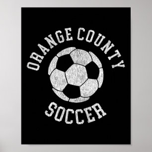 Orange County Voetbal Retro Versleten 90's Vintage Poster
