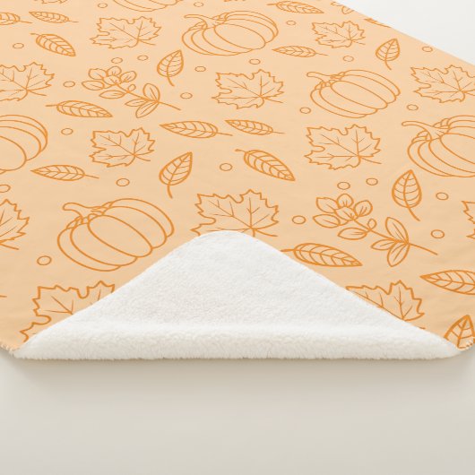 Orange Cozy Autumn Fall Harvest Design Sherpa Deken (3/4)