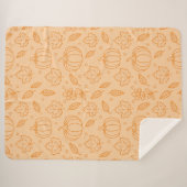 Orange Cozy Autumn Fall Harvest Design Sherpa Deken (Voorkant (horizontaal))