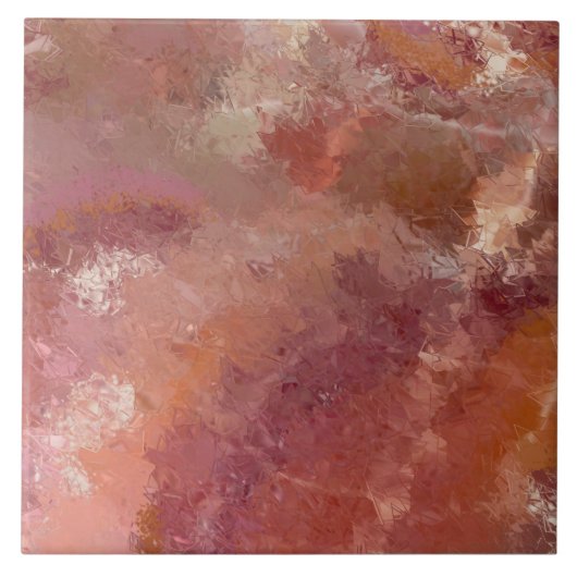 Orange Crackle Pastel Ceramic Tile Tegeltje (Voorkant)