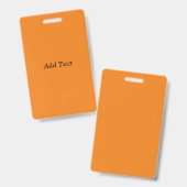 Orange Create Your Own Add Text Custom Badge (Voor- en achterkant)