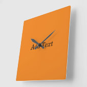 Orange Create Your Own Add Text Custom Vierkante Klok (Hoek)
