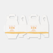 Orange Cute Here Comes The Son Baby Shower Bedankdoosjes (Uitgevouwen)