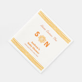Orange Cute Here Comes The Son Baby Shower Servet (Hoek)
