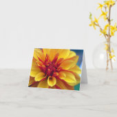 Orange Dahlia Greeting Card Kaart (Gele Bloem)