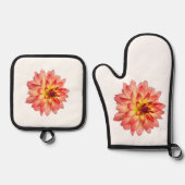 Orange Dahlia Ovenwant & Pannenlap Set (Voorkant)