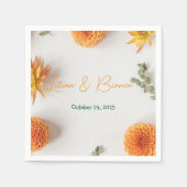 Orange Dahlia Summer Wedding Napkins Servet (Voorkant)