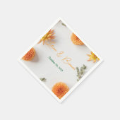 Orange Dahlia Summer Wedding Napkins Servet (Hoek)