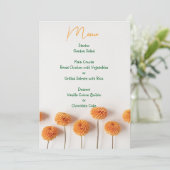 Orange Dahlia Wedding Menu - Warm Floral Elegance (Staand voorkant)