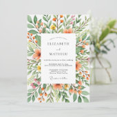 Orange Dazzling Spring Wedding Kaart (Staand voorkant)